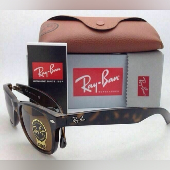 LIKE NEW RayBan Wayfarer RB2140 Tortoise Brown Ray ban sunglasses - Picture 5 of 16